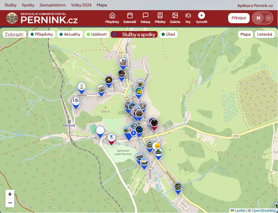 Mapa na portálu